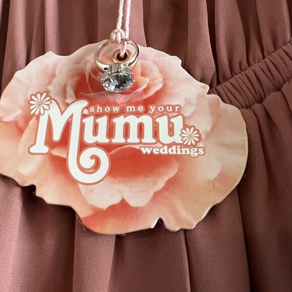 Show Me Your Mumu Small Kendall Maxi Dress Rustic Mauve Crisp NEW - Picture 5 of 9